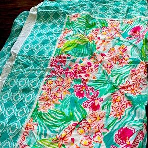 Vibrant Floral and Geometric Patterned Fabric